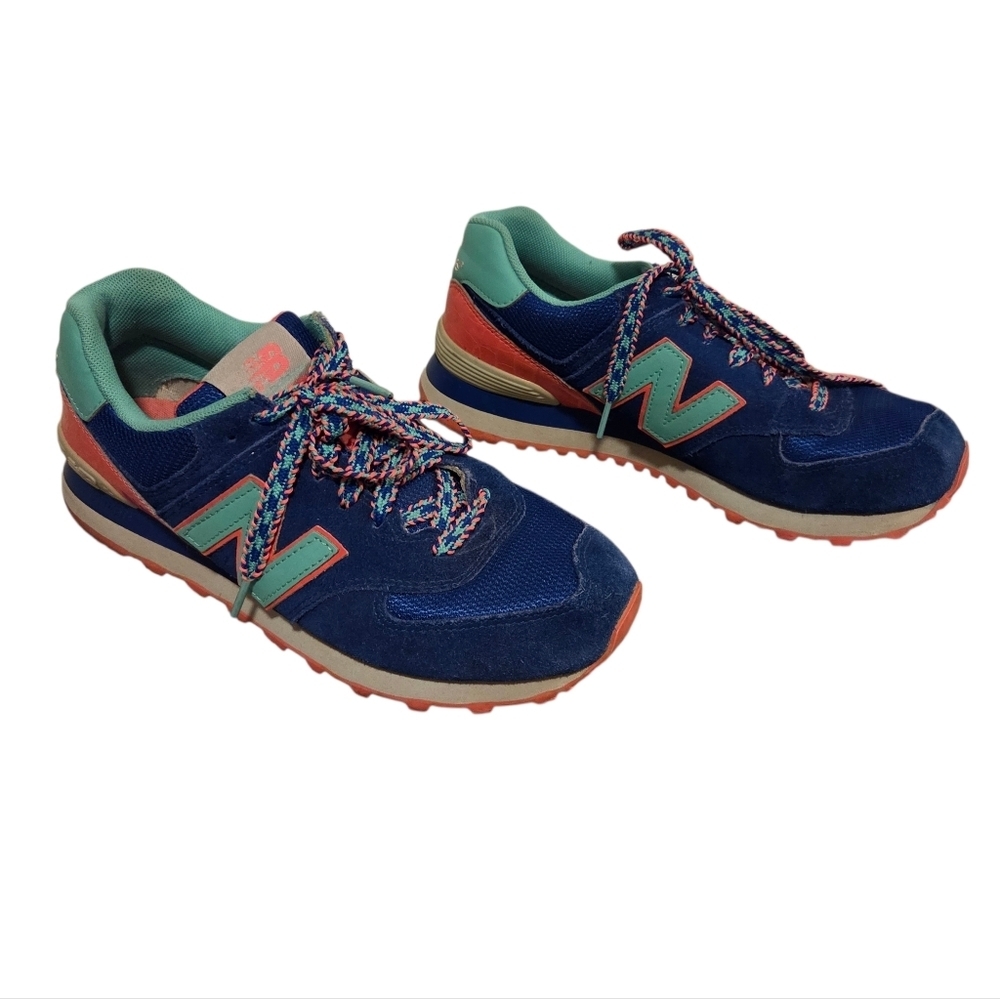 New Balance 574 Blue Candy Sneakers Shoes Colorful‎ Women's 9.5 Lace Up Trainers